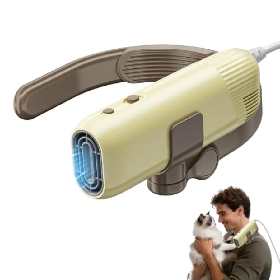 Hands-Free Neck Pet Dryer for Dog Grooming Fast Drying with Low Noise Sturdy Bracket Suitable for Golden Retriever Poodle Husky