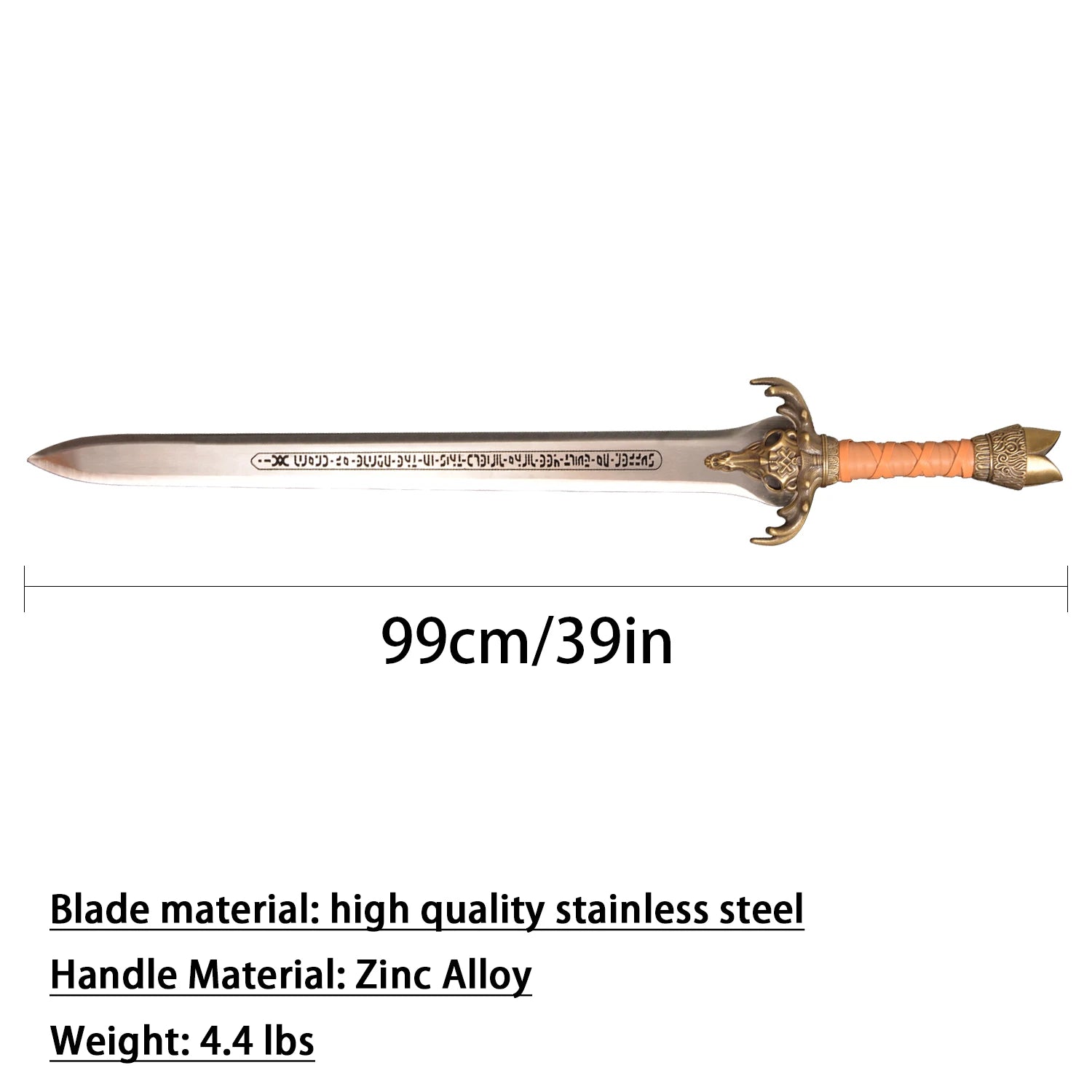 39in Western sword/King's Sword/With a hanging plate/Not sharp/Barbarian Warrior