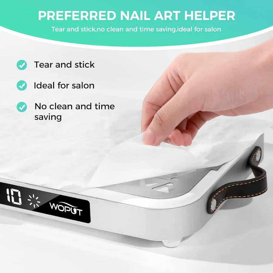 Professional Nail Dust Collector 1600PA Portable 10 Speeds Disposable Filter Papers 30 Pcs Matte White Modern Lightweight Nail