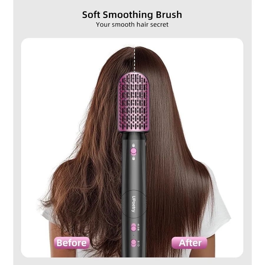 5 in 1 Hot Air Styler Hair Dryer Brush High-Speed Blow Dryer Fast Drying Curling Without Heat Damage Volumizing Straightening A