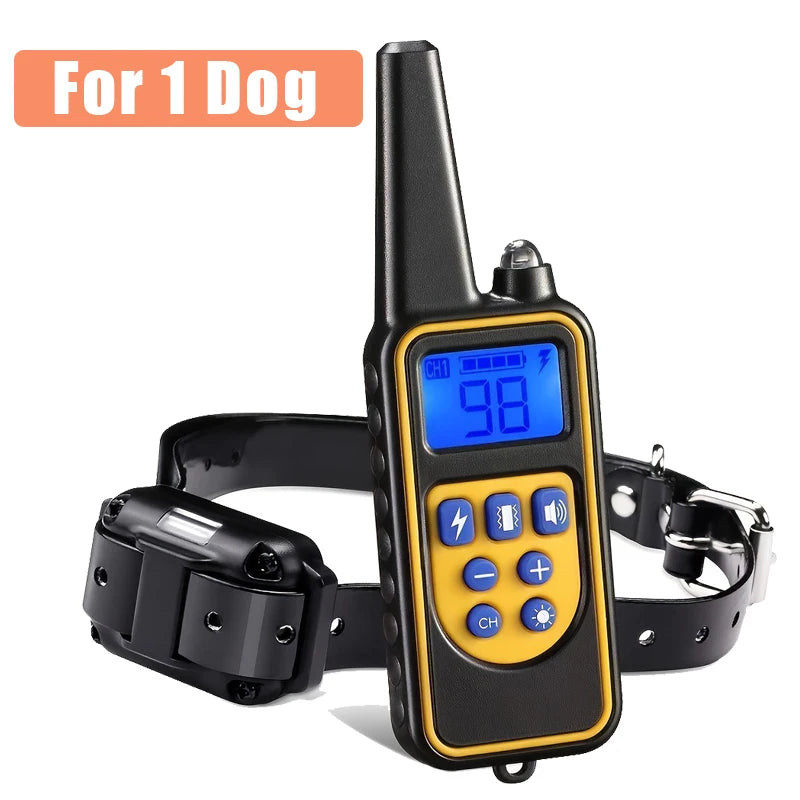 Electric dog trainer and bark stop device Dog Training Collar Rechargeable remote control IP67 waterproof Suitable