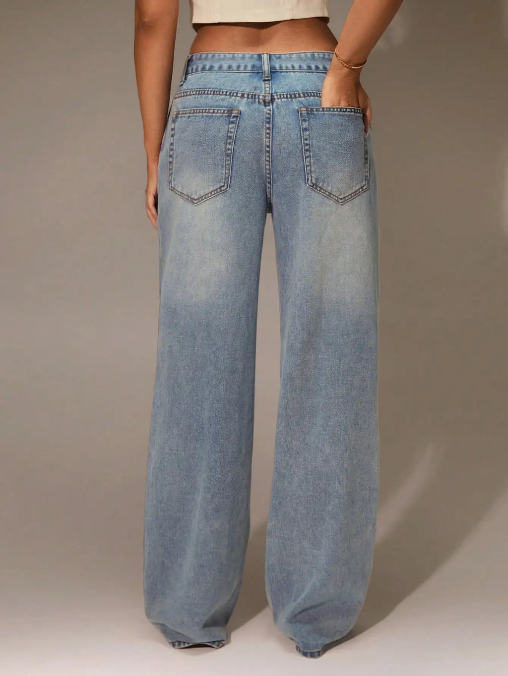 Women's High Waist Wide Leg Denim Jeans - Casual Y2K Style for Streetwear & Going Out