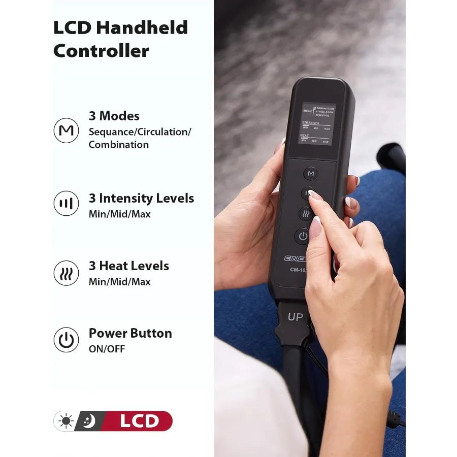 Leg Massager with Heat and Compression for Enhanced Blood Circulation and Muscle Pain Relief Ideal for Relaxation After Work or