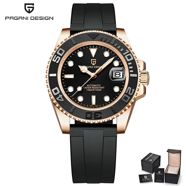 New PAGANI DESIGN 40mm Men's Wristwatch 100M Waterproof Mechanical Watches Ceramic bezel Sapphire Glass Automatic Men Watch 1651