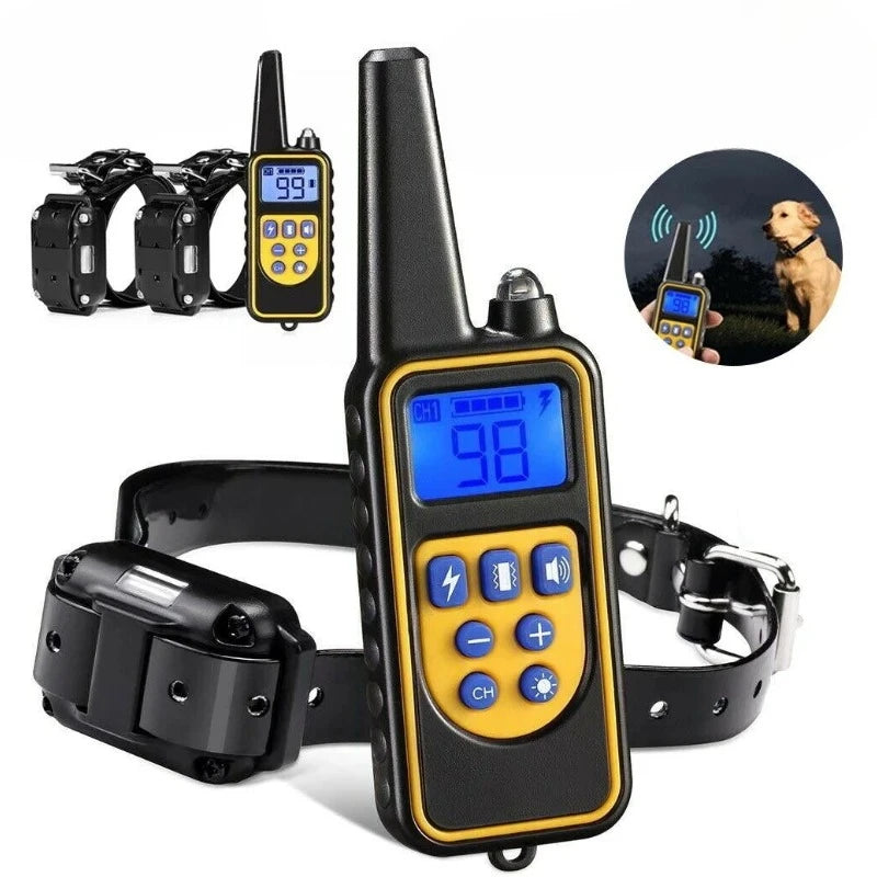 Electric dog trainer and bark stop device Dog Training Collar Rechargeable remote control IP67 waterproof Suitable