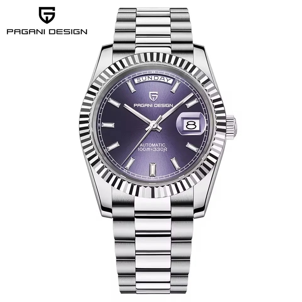 PAGANI DESIGN New Week Calendar Type Watch 316L All Steel Luxury Luminous Men watch Japan Movt Waterproof Mechanical Man watch
