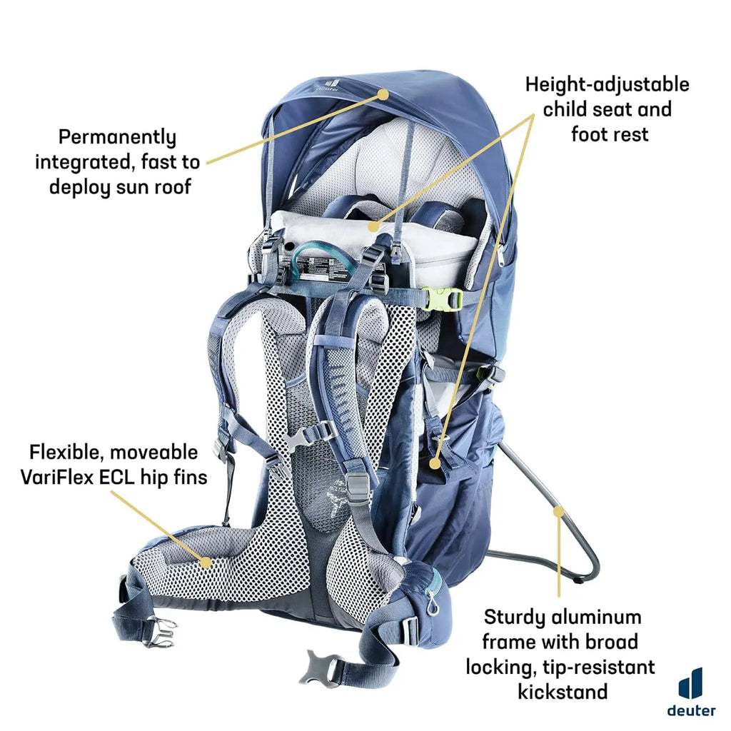 Kid Comfort Pro Child Carrier Backpack for Travel & Hiking with Toddlers - Midnight
