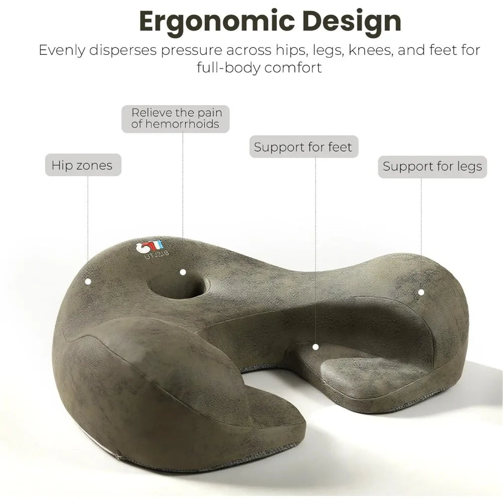 Ergonomic Memory Foam Meditation Cushion and Floor Pillow Set for Comfortable Seating, Alleviating Tailbone and Hip Discomfort D