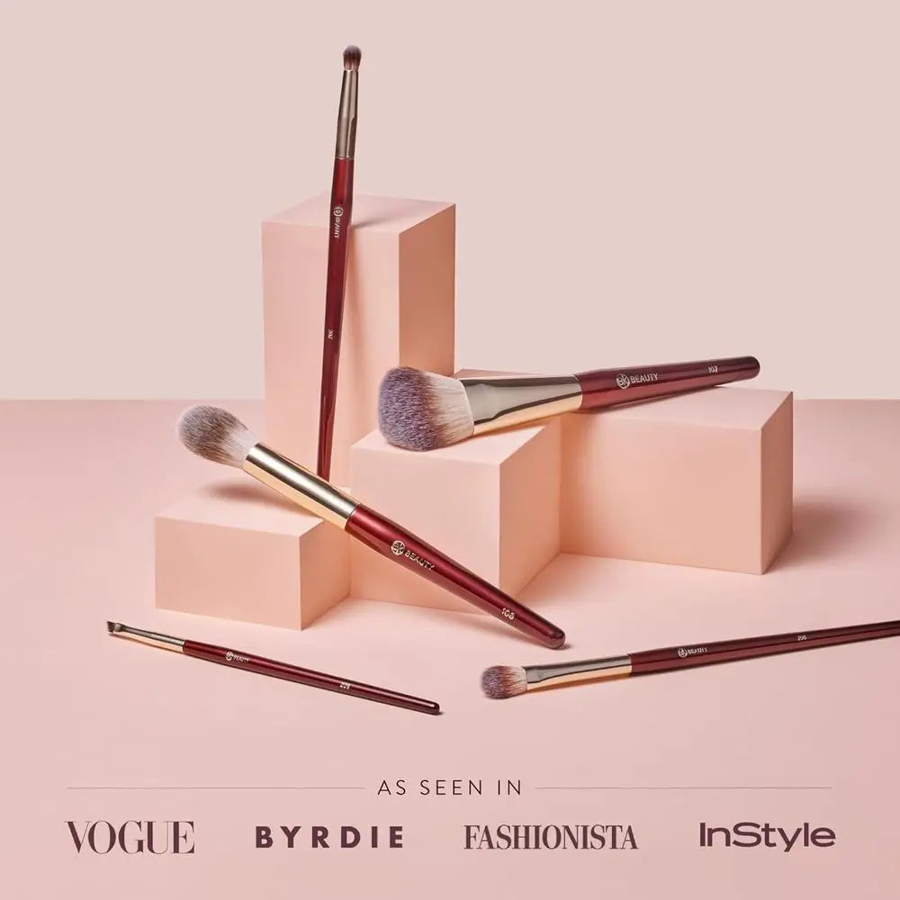 Precision Brush Collection (5PC) - Makeup Brush Set for Bronzer, Blush, Contour, Powder & Eye Makeup | Premium Face Brushes for