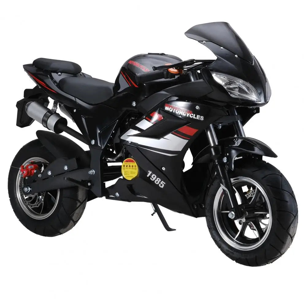 8 Inch Wheels Mini Motorcycle 49cc 4-Stroke Pocket Rocket Motorcycle Gas Pocket Motorbike with Front Rear Disc Brakes