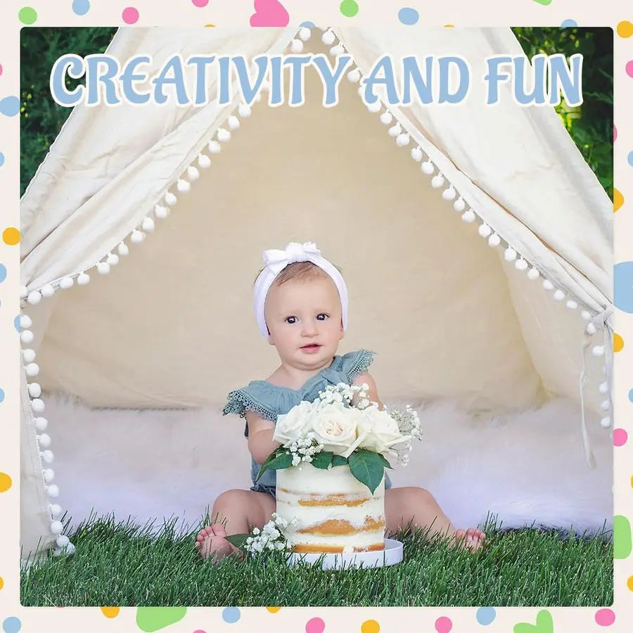 PCS Teepee Tent for Kids,Washable Tapered Kids Teepee Tent,Bohemian Teepee Tents,White Collapsible Sleepover Tents,for Boys and