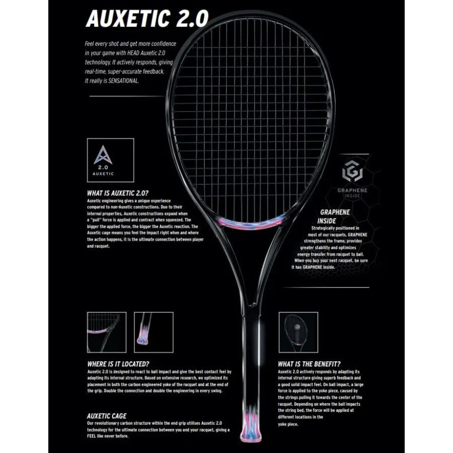Head Auxetic 2.0 Boom Team L Alternate Tennis Racquet Strung with Your Choice of String