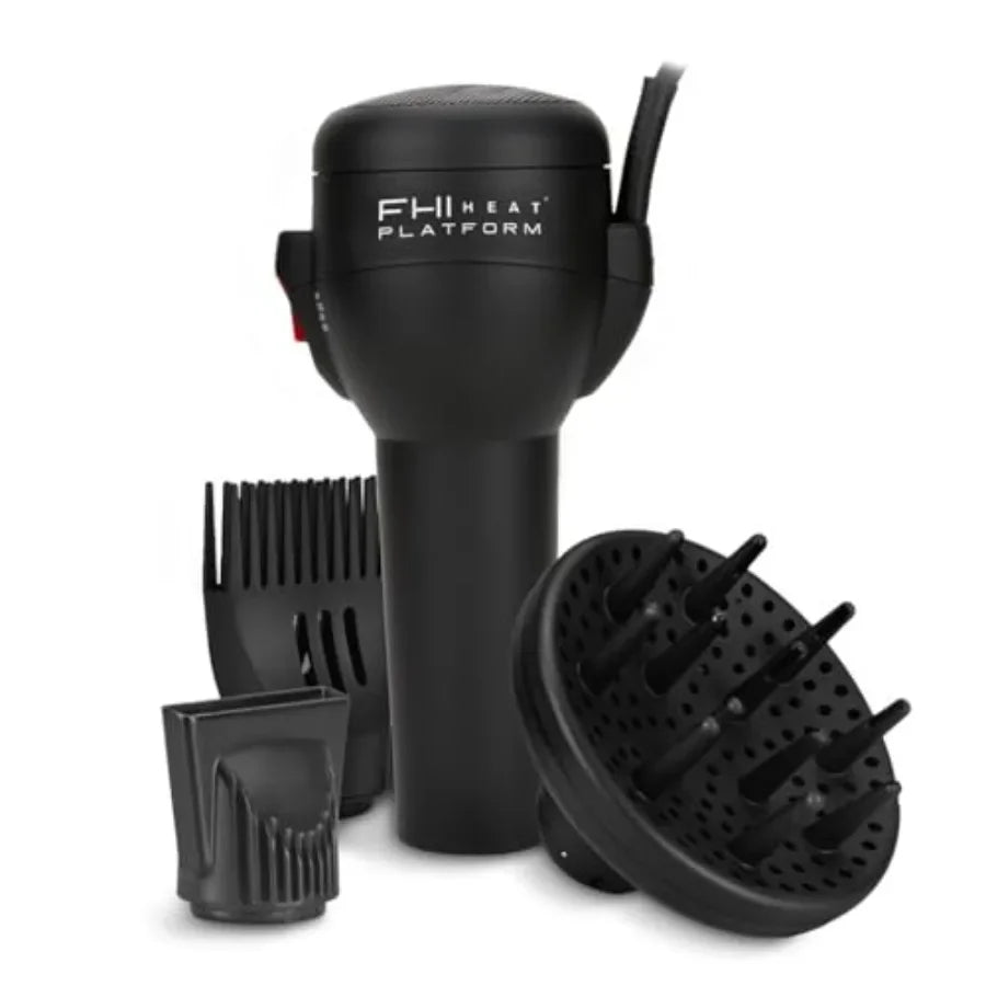 Handleless Negative Ion Hair Dryer with HydraHeat for Frizz-Free Styles Lightweight Blow Dryer in Matte Black with Diffuser Noz