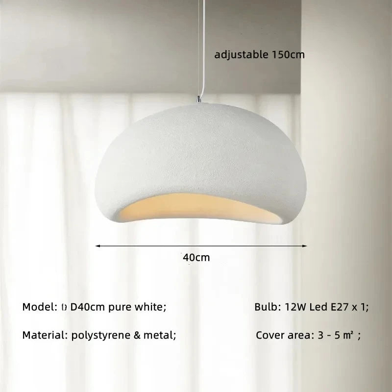 Nordic Wabi Sabi E27 Led Pendant Light Dining Room Simple Chandelier Lamp Cord Suspend Lamp for Restaurant Luminarias Fixtures