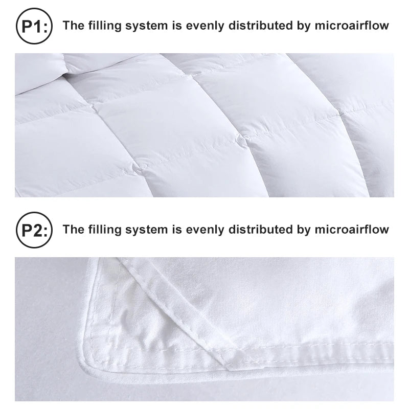2 Pieces Feather and Down Comforter Queen Size - All Season White Queen Duvet Insert Warmth Bedding Comforters 90x90''