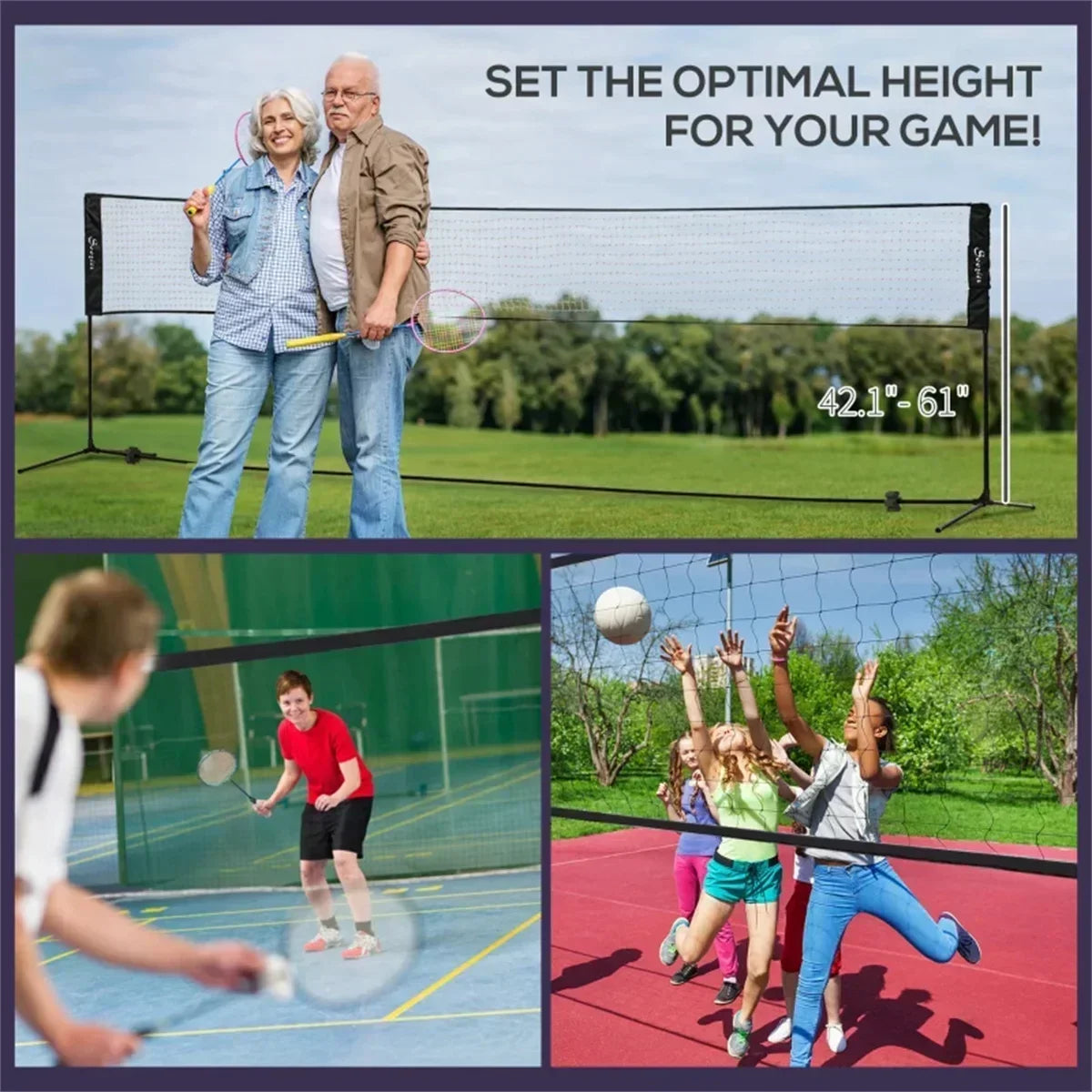 Badminton net frame portable standard folding portable outdoor home outdoor simple frame doubles