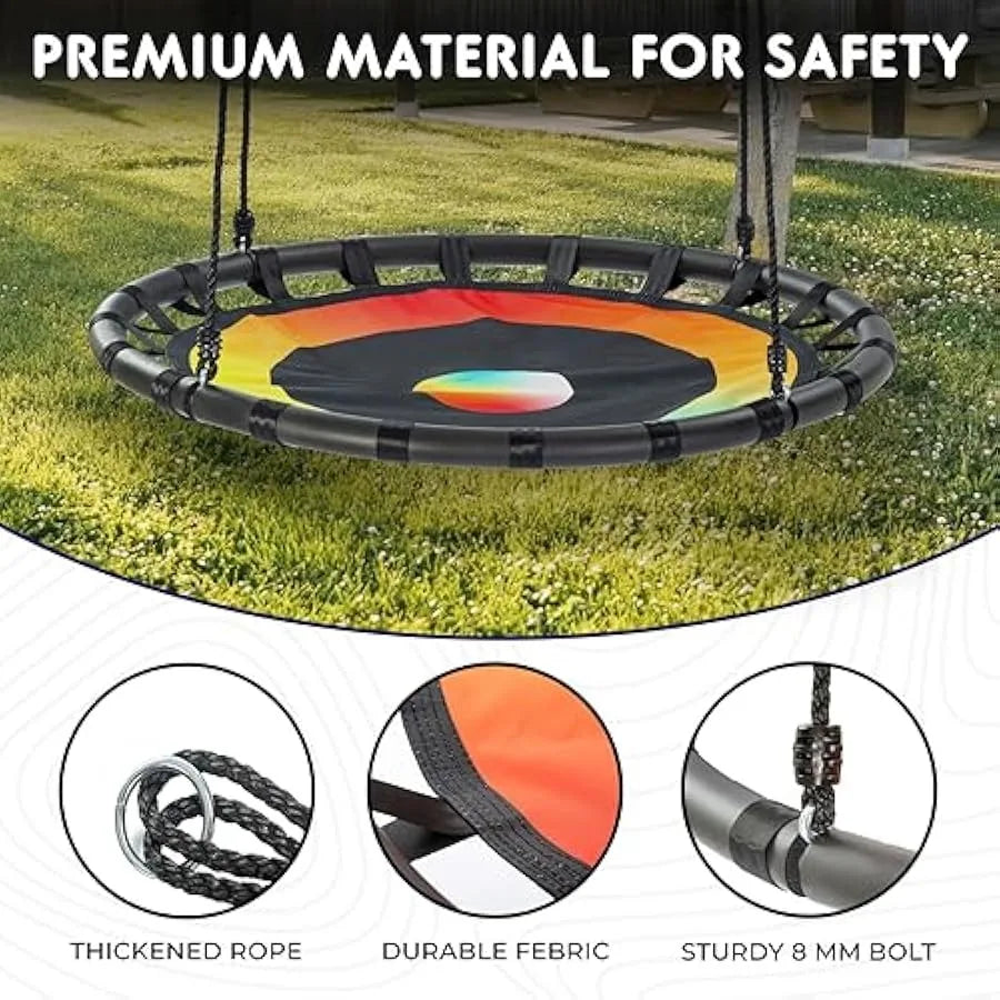 40 inch Tree Swing for Adults | Durable Frame Soft Handles Weather-Resistant Easy Install Backyard Fun