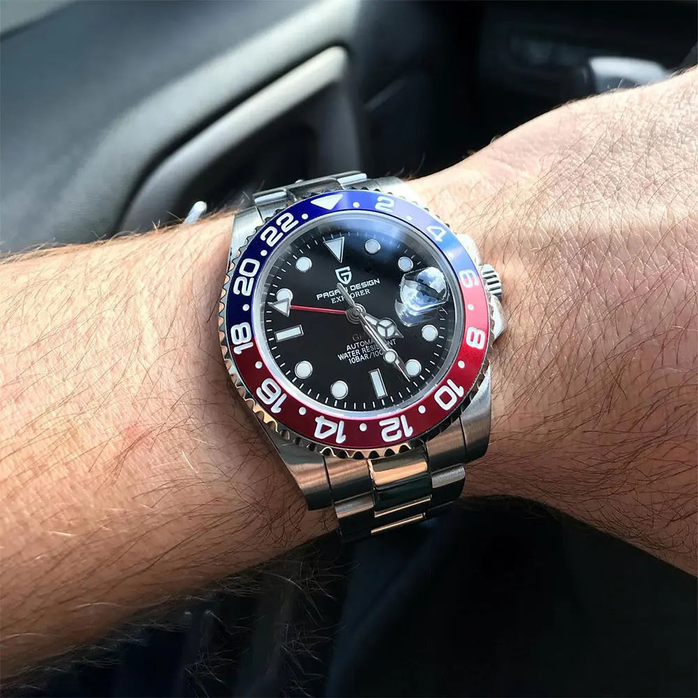 New PD-1662 PAGANI DESIGN GMT Automatic Wristwatch Stainless Steel 100M Waterproof Men Watch Top Brand 40mm Mechanical Watch Men