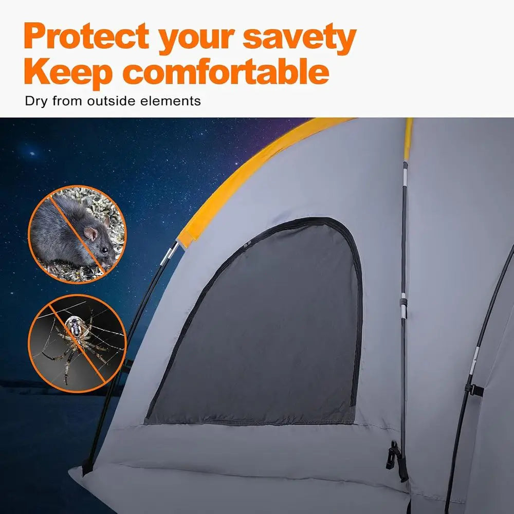 Jeep Truck Bed Tent for Pickup, 2-Person Tacoma Tent, Waterproof Double Layer with Rainfly, Full-Size Compact PU2000mm