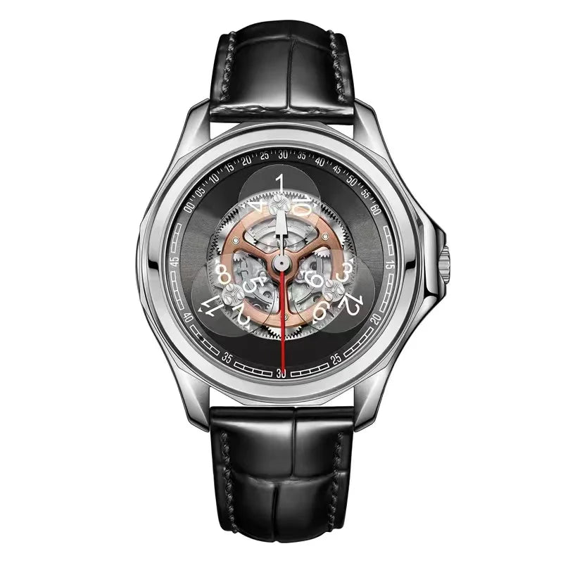 OBLVLO men's watch Star Creative Fully automatic mechanical watch Men's watch Skeletonized fashionable and trendy wristwatch men