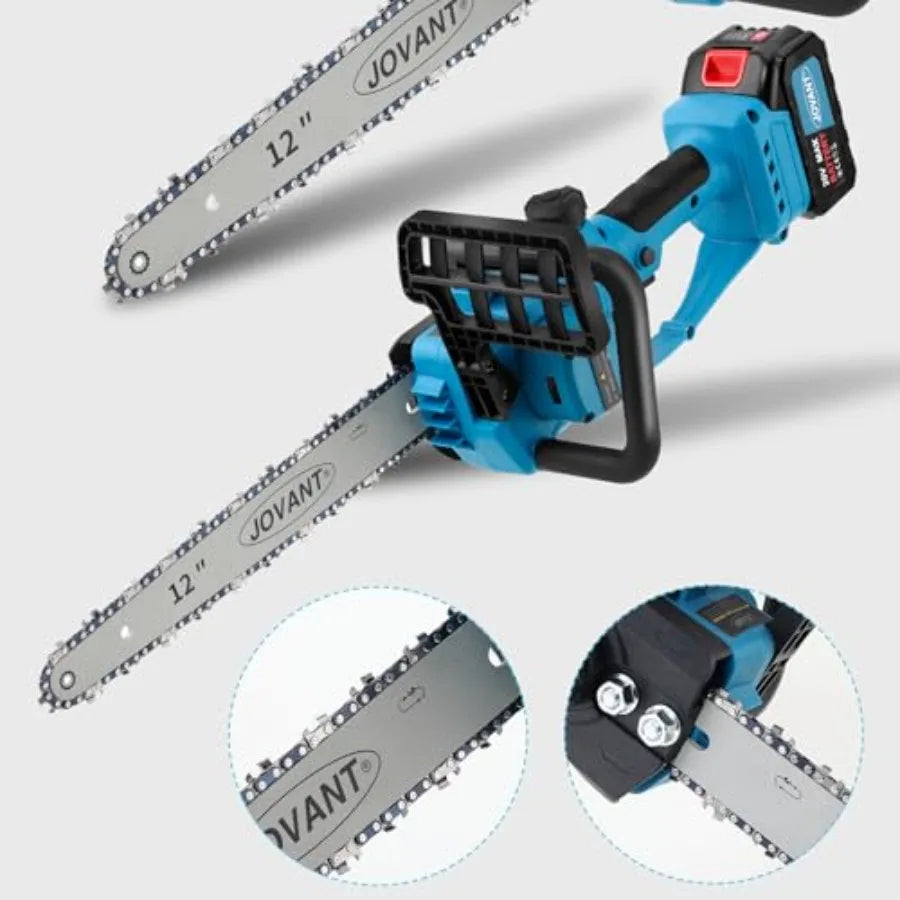 2IN1 Cordless 12 Inch Pole Saw and Mini Chainsaw with 1 Max 20V 6Ah Battery for Efficient Tree Trimming and Branch Cutting Up t