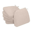 D-Shaped Chair Cushions 2" Thick Dining Chair Pads with Ties and Removable Machine-Washable Cover 17" x 16" Set of 6 Oatmeal Be