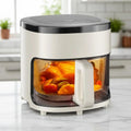 6-in-1 Glass Air Fryer, 4.5QT with Viewing Glass Pot, Roast, Reheat, Dehydrate, Air Crisp, 97% Less Oil, Digital Timer