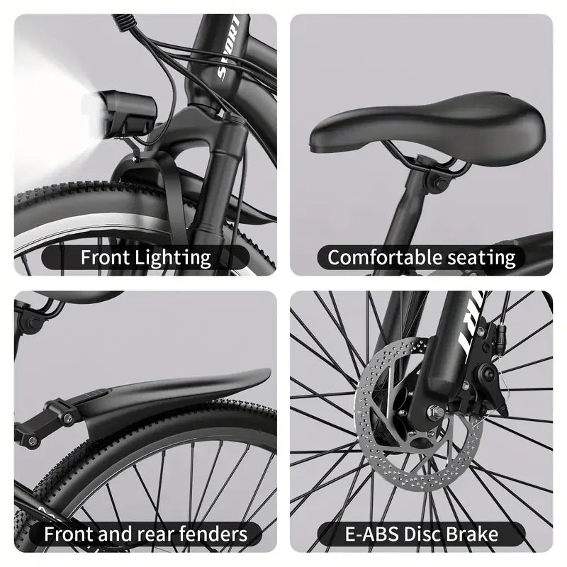 750W Peak Motor 26" Electric Motorcycles Mountain E Bike For Adults, 23Mph 33Miles 10.4AH 15.6AH Adults Electric Bicycle Ebike