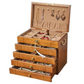 Wooden Jewelry Box for Women Organizer Box of Solild Wood with Combo Lock for Jewelries Watches Necklace Ring Storage Box Light