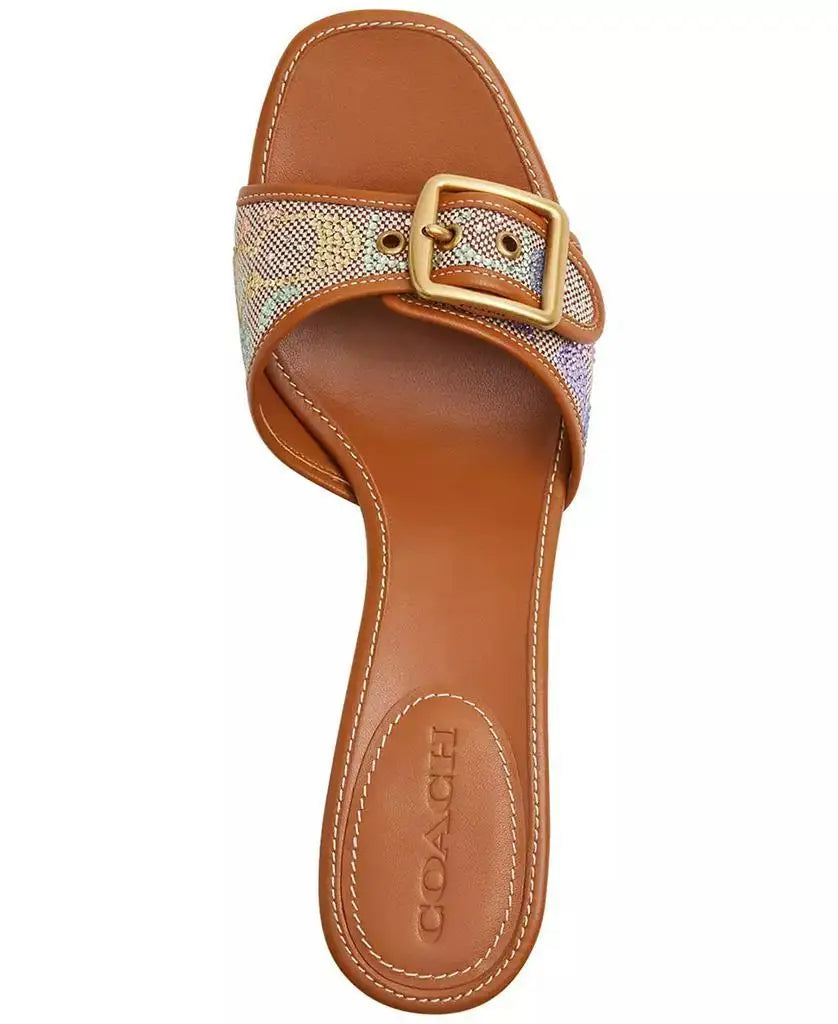 COACH | Women's Margot Slip-On Crystal Signature Jacquard Sandals