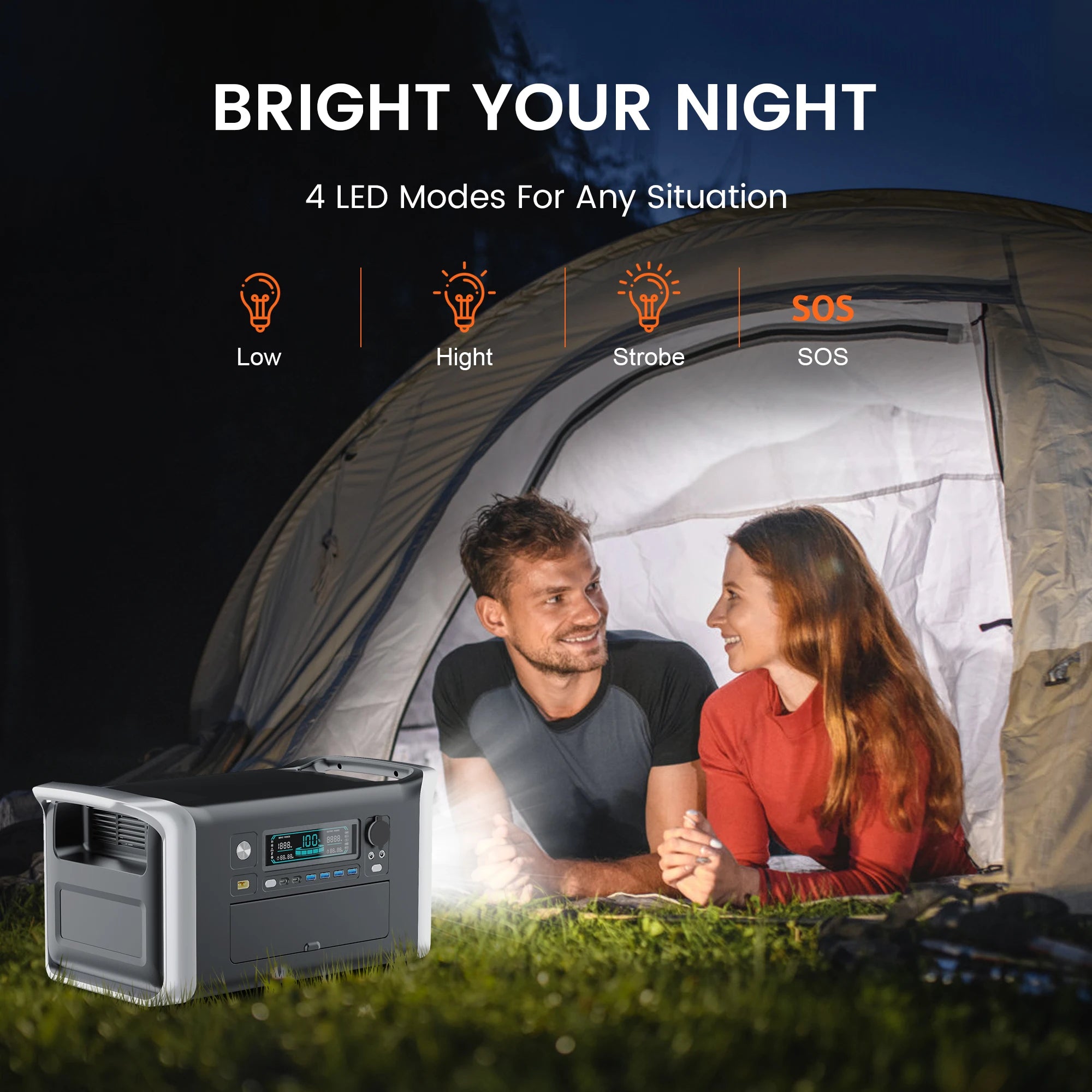 CTOLITY AP1000 1600W Solar Generator 1024Wh Backup LiFePo4 Battery  & 200W Solar Panel RV Outdoors Camping Travel Blackout