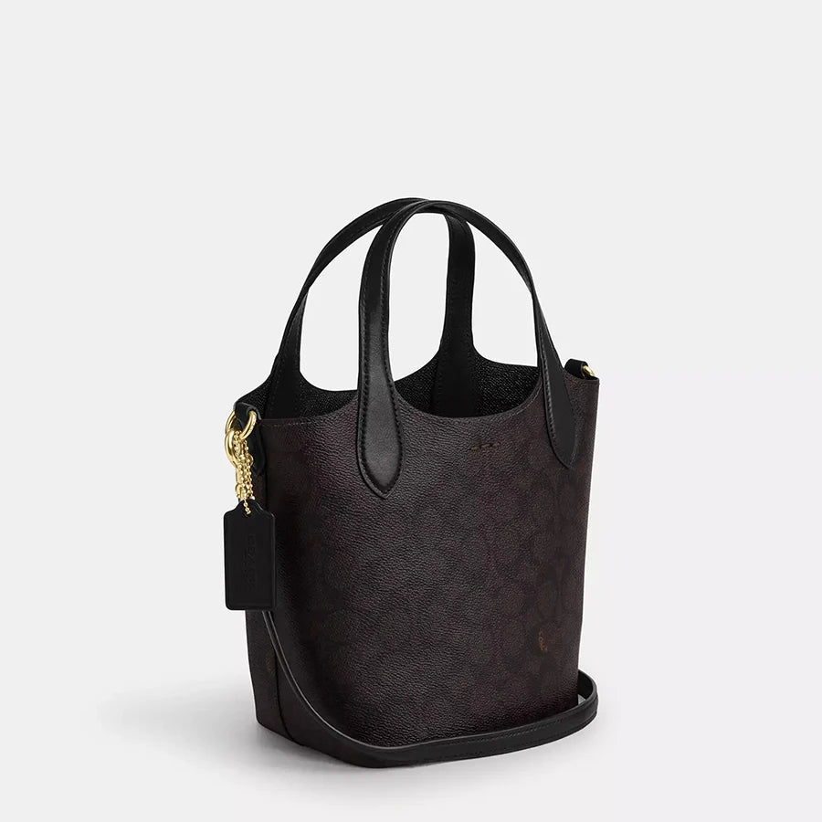 Coach Hanna Bucket Bag In Signature Canvas Crossbody Bags For Women Ladies Handbag Casual Purses