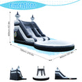 Inflatable black Summer Outdoor Sildes Air Bounce Water amusement Play Equipment Inflatble Water Double Slide Bubble Ball Pit