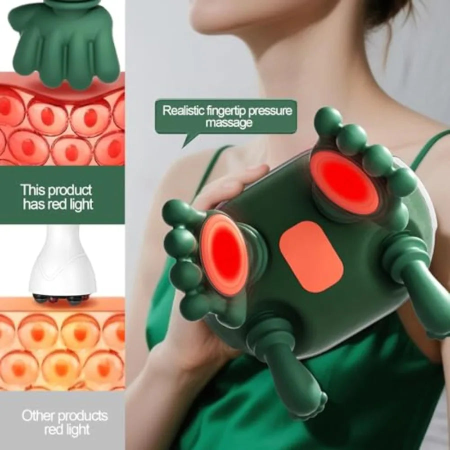 Shoulder and Neck Massager Bionic Heated Massager Portable Neck and Back Massager with Fingers 4D Kneading Massager Simulates a