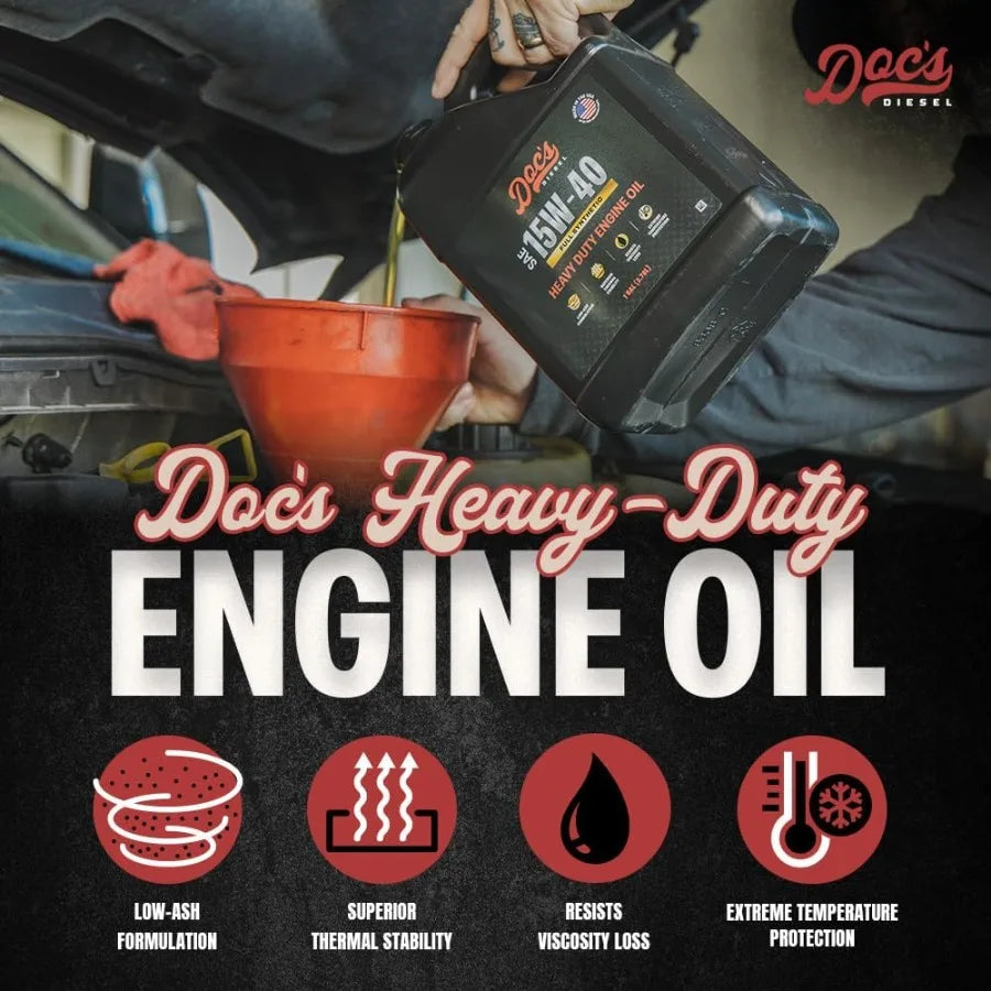 15W-40 Full Synthetic Oil + Filter Maintenance Kit for Heavy-Duty Diesel Engines Compatible with  6.7L Powerstroke F250 F350 F4