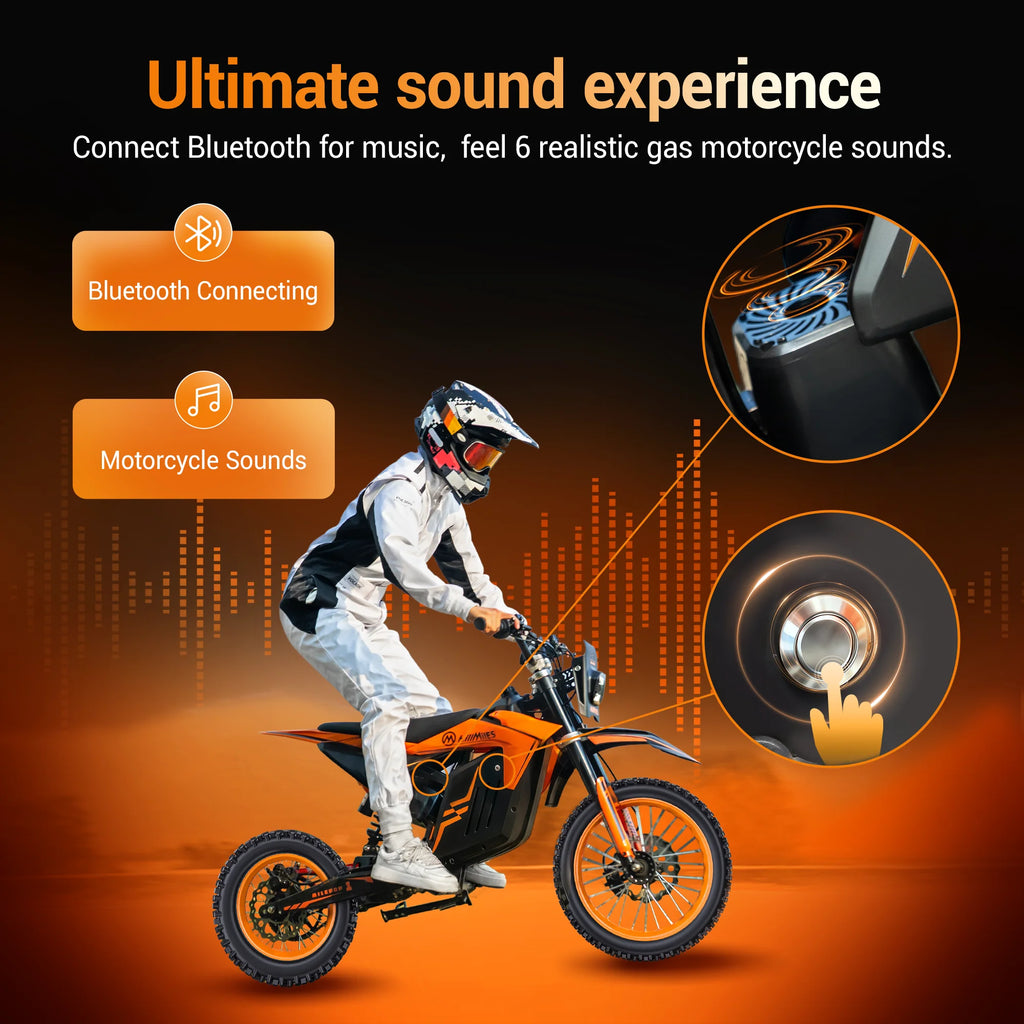 ENGWE HillMiles MilePop 1 Youth Electric Motorcycle, 2000W 48V E-Bike with Dual Suspension, Hydraulic Brakes, Off-Road Tires