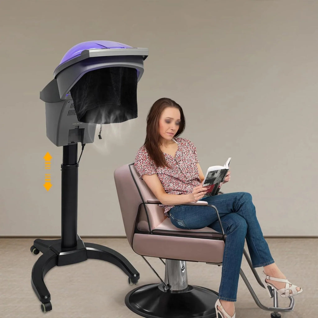 7Light Professional Standing Deep Conditioning Hair Steamer with Care Hood,700W Height Adjust Ozone Household Hair Treatment