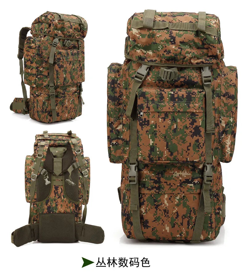 65L Tactical Backpack Rucksack Camping Traveling Climbing Bag for Outdoor Sport Waterproof Nylon Backpacks Hunting Bags