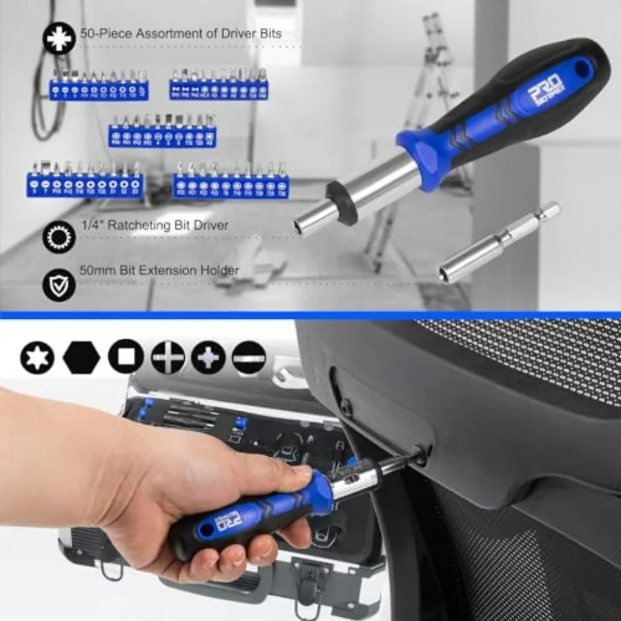 Prostormer Home Tool Kit 259-Piece Household Hand Tool Set with Heavy Duty Aluminium Tool Box Basic Toolkit for Home RV Car Wor