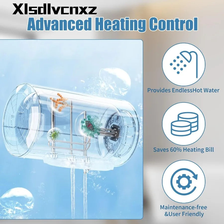 18.5 Gallon Electric Tank Water Heater 1500W Digital Display 110V Wall Mounted for Shower Kitchen Bathroom - Efficient Home Hot