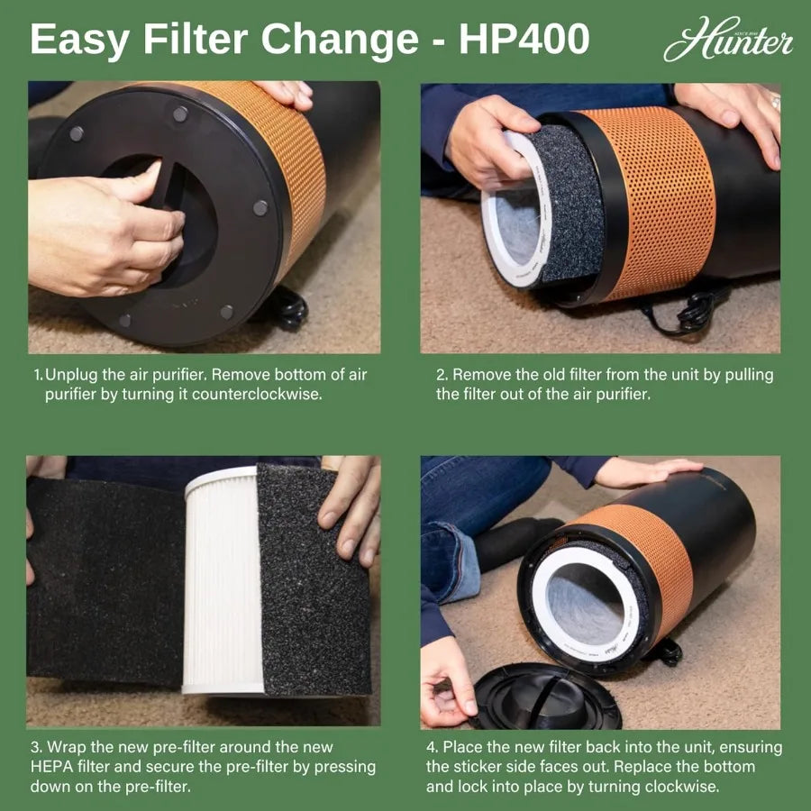 HP400 Round Air Purifiers for Home True HEPA Air Purifier Tower for Pets Odors Allergens Smoke Dust VOC's. HEPA Air Purifiers f