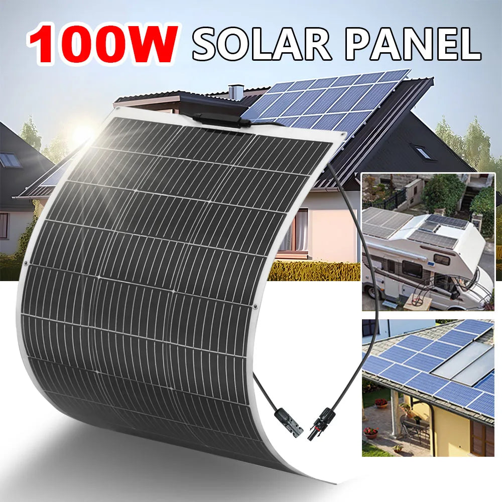XINPUGUANG Solar Panel 300w 400w 200w 100w Flexible Monocrystalline Solar Cell Photovoltaic Solar Panels Kit 12V Battery Charger