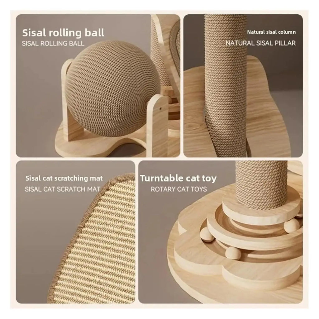 cat Tower, Household Sisal Cat Climbing Frame Small Toy Nest Solid Wood Turntable Pet Product Supplies Scratchers, Customized