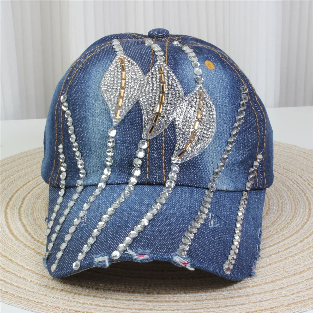 Wholesale Denim Baseball Caps Bling Rhinestone "TAKE ""LOVE" Heart  Snapback Hat A Dozen 12 pieces Mixed order