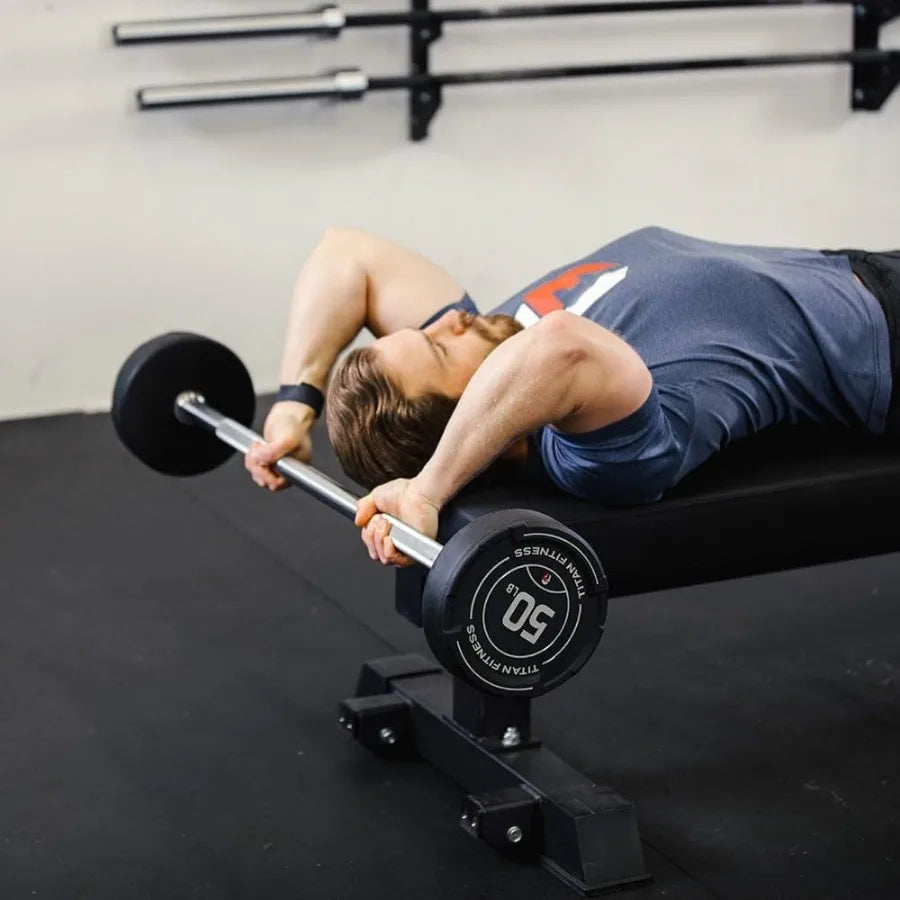 Rubber Curl Fixed Barbells Pre-Loaded Weight Bar for Strength Training Weightlifting Durable and Compact Design Ideal for Home