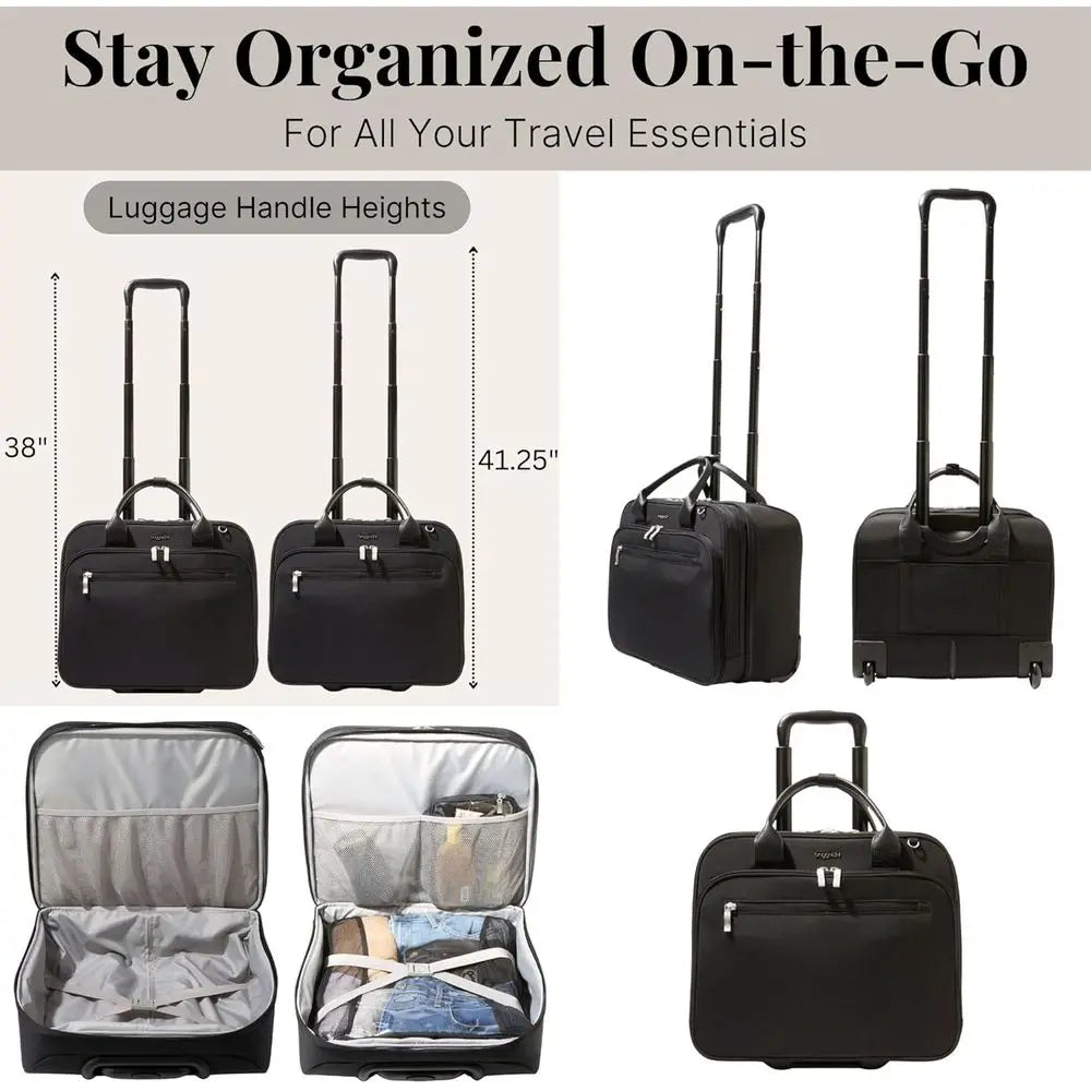 Baggallini Women's Dual Wheel Rolling Tote Bag