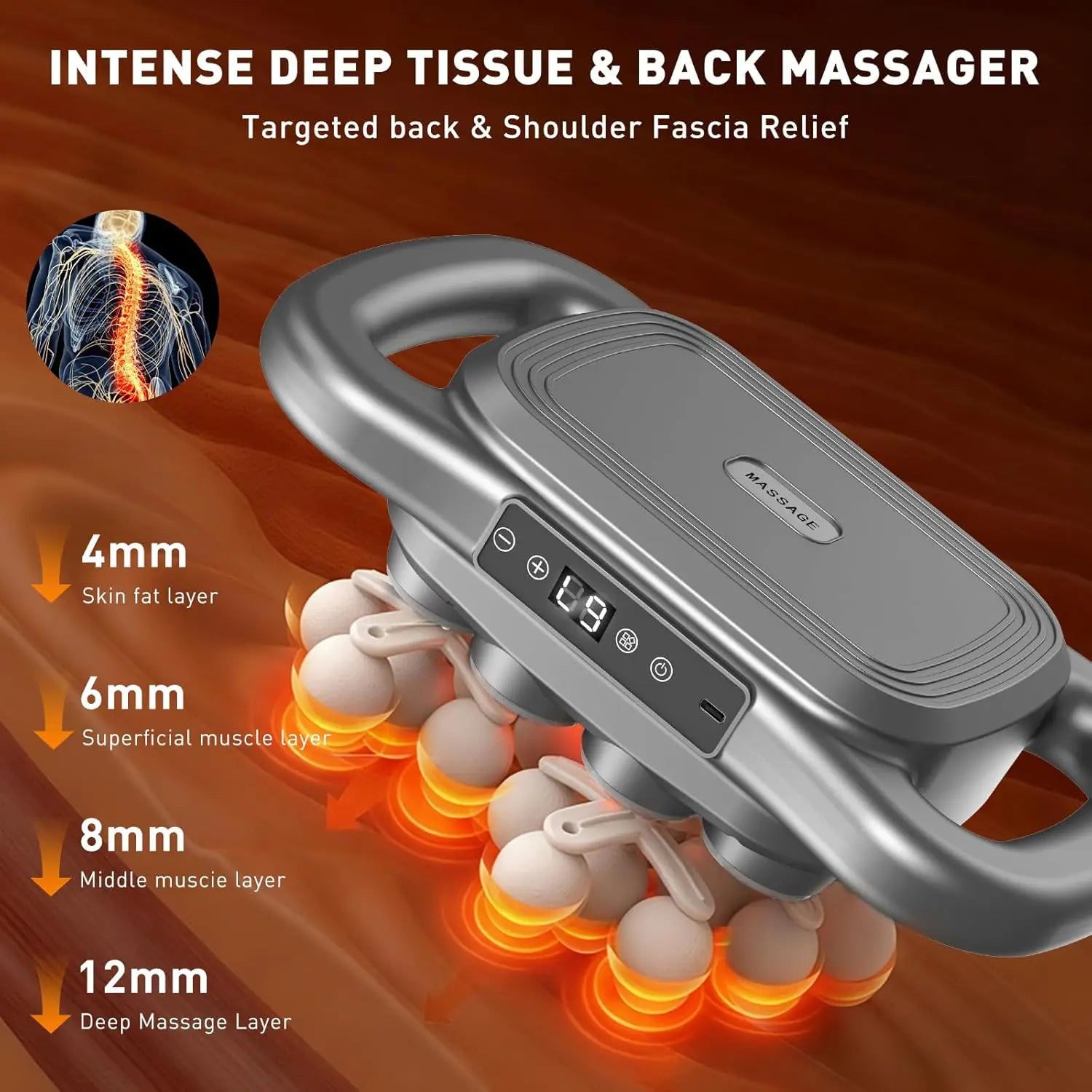 28-Head Deep Tissue Massage Gun, 9 Speeds Electric Percussion Muscle Relief for Athletes Neck Shoulder Pain, Gift for Men Women