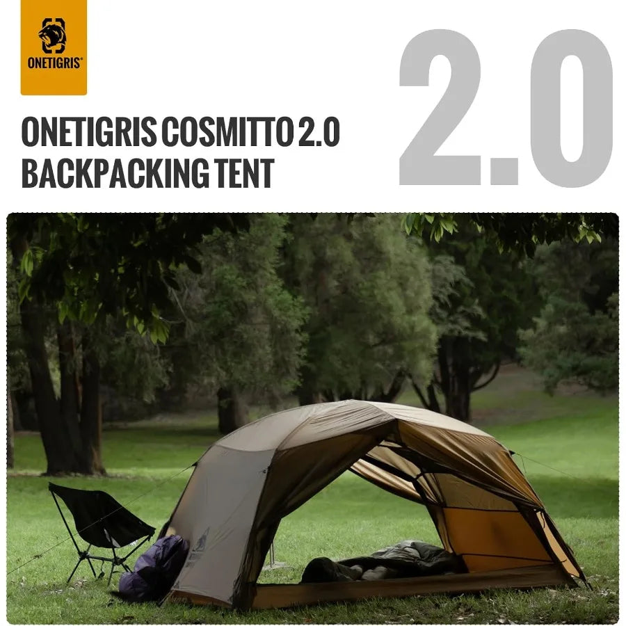 2 Person Backpacking Tent Shelter Free Standing Lightweight Waterproof 3 Season Camping Tent for Outdoor Hiking Mounta
