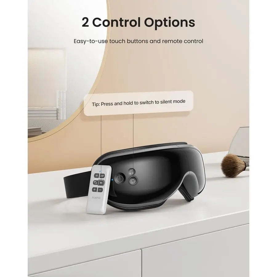 Eyeris 1 Eye Massager with Remote, Christmas Birthday Gifts for Women Men, FSA Eligible HSA Sleep Mask with Heat, Compression, H