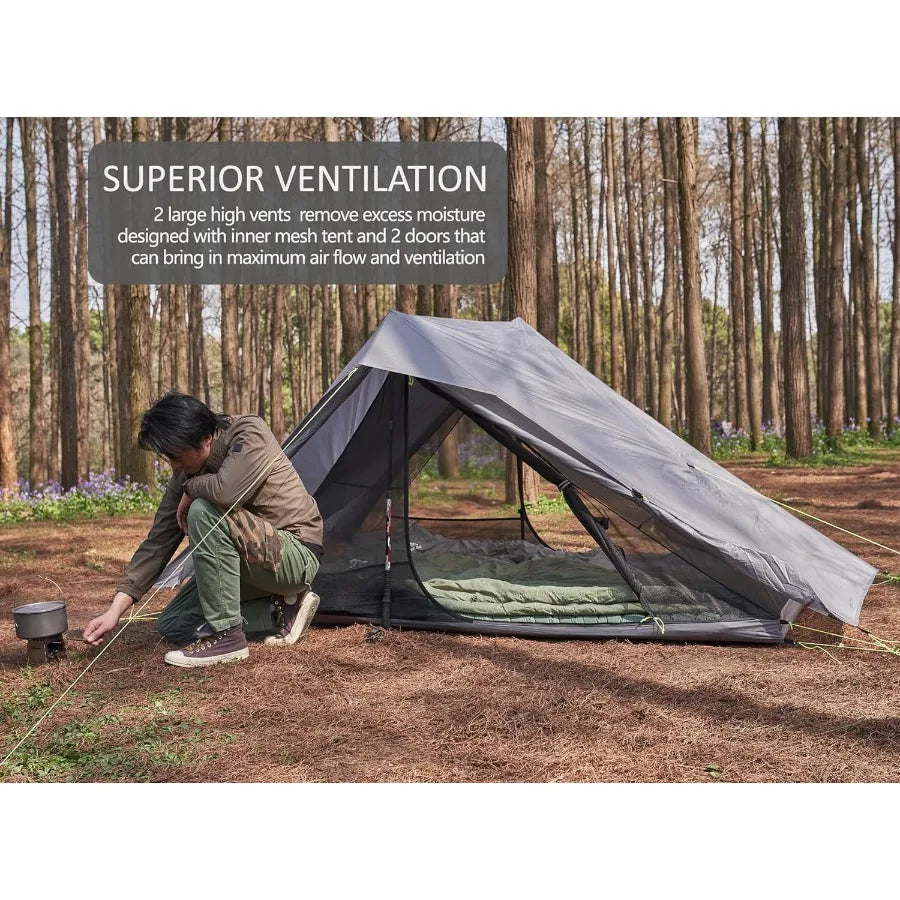 Altair Two Ultralight Backpacking Tent 2 Person Trekking Pole Backpacking Tent Waterproof Compact 3 Season Double Wall Shelter
